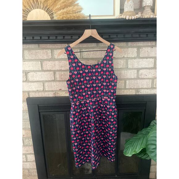 NWT J. Crew Floral Sheath Dress Size 0 Navy Blue Sleeveless Mini - Picture 8 of 9